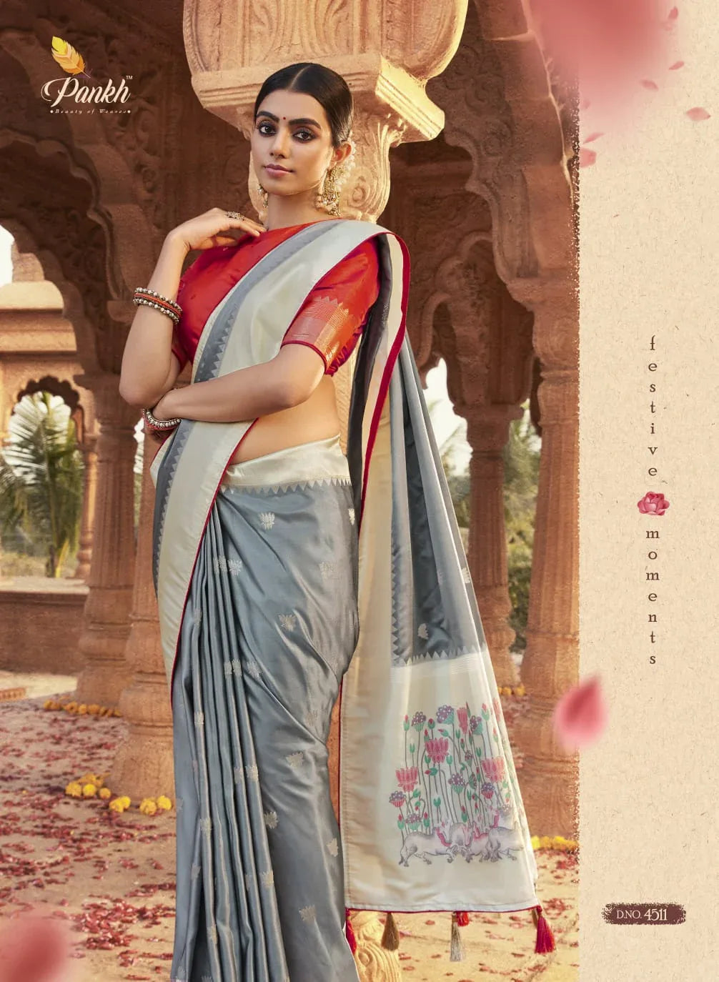 Platinum Silk Pure Sattin Paithani Designer Saree Anant Tex Exports Private Limited