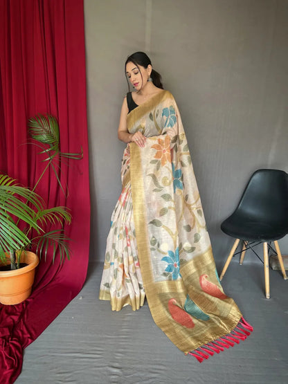 Vaibhavi Fancy Pure Kora Silk Saree - Anant Tex Exports Pvt.Ltd.