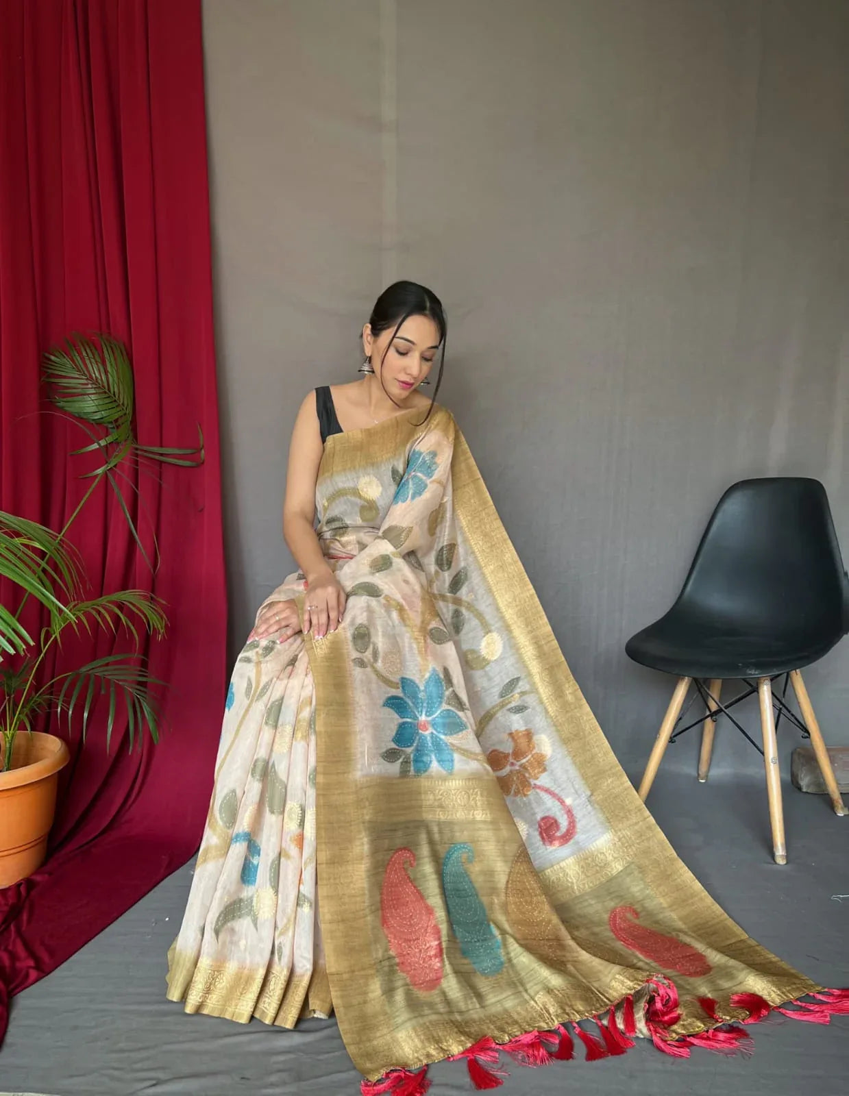 Vaibhavi Fancy Pure Kora Silk Saree - Anant Tex Exports Pvt.Ltd.