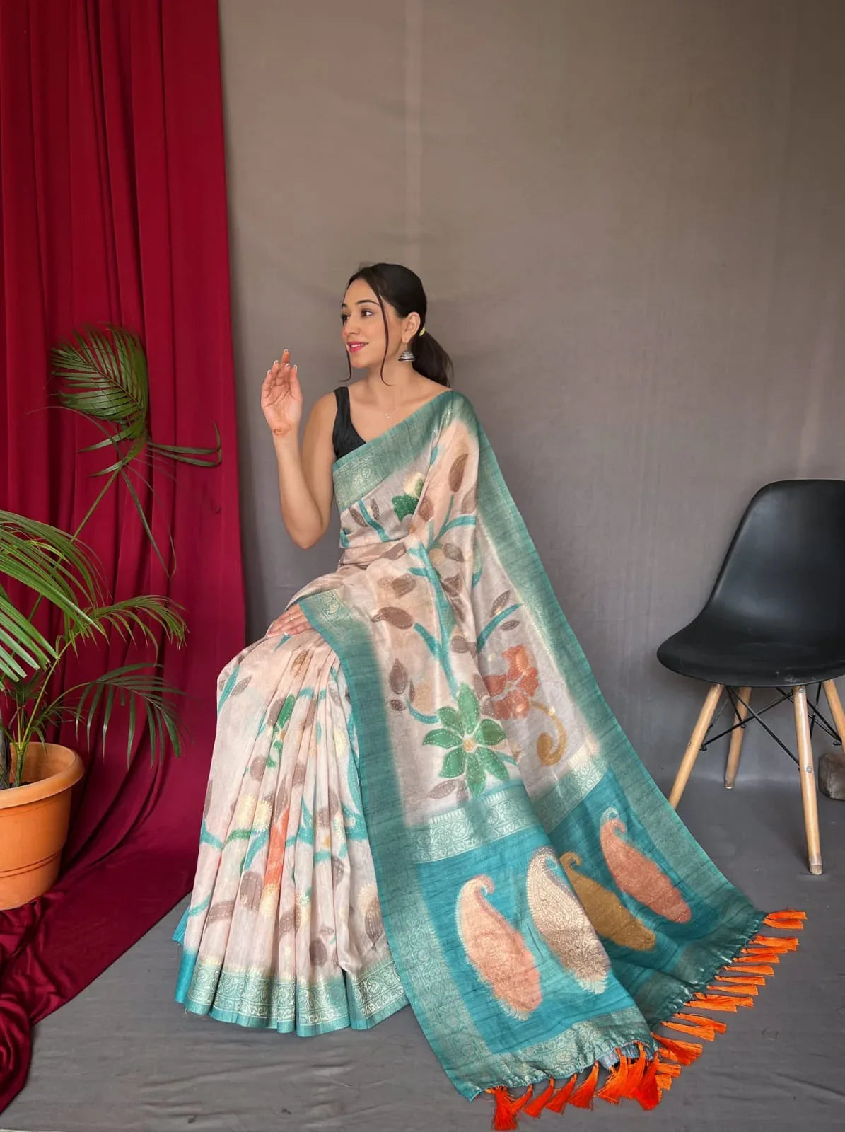 Vaibhavi Fancy Pure Kora Silk Saree - Anant Tex Exports Pvt.Ltd.