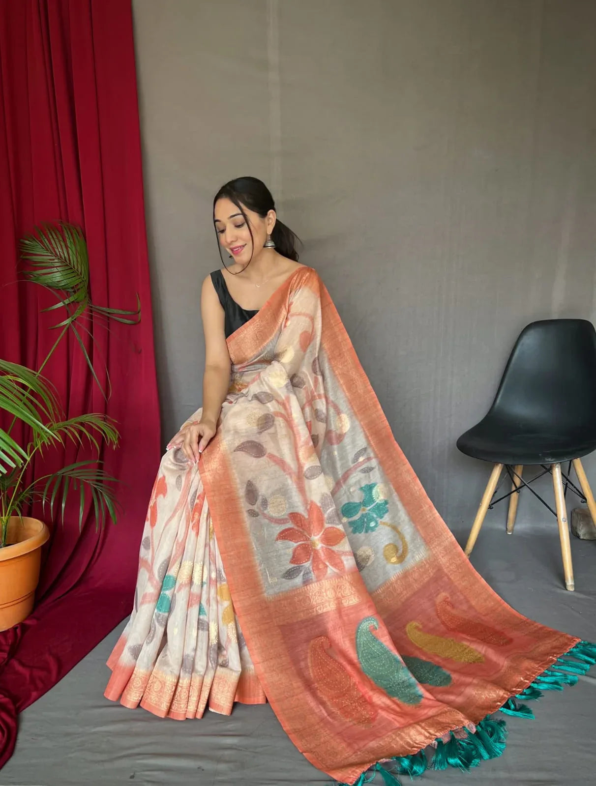 Vaibhavi Fancy Pure Kora Silk Saree - Anant Tex Exports Pvt.Ltd.