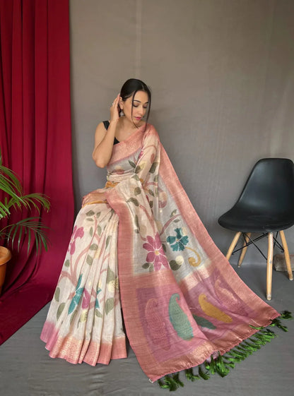 Vaibhavi Fancy Pure Kora Silk Saree - Anant Tex Exports Pvt.Ltd.