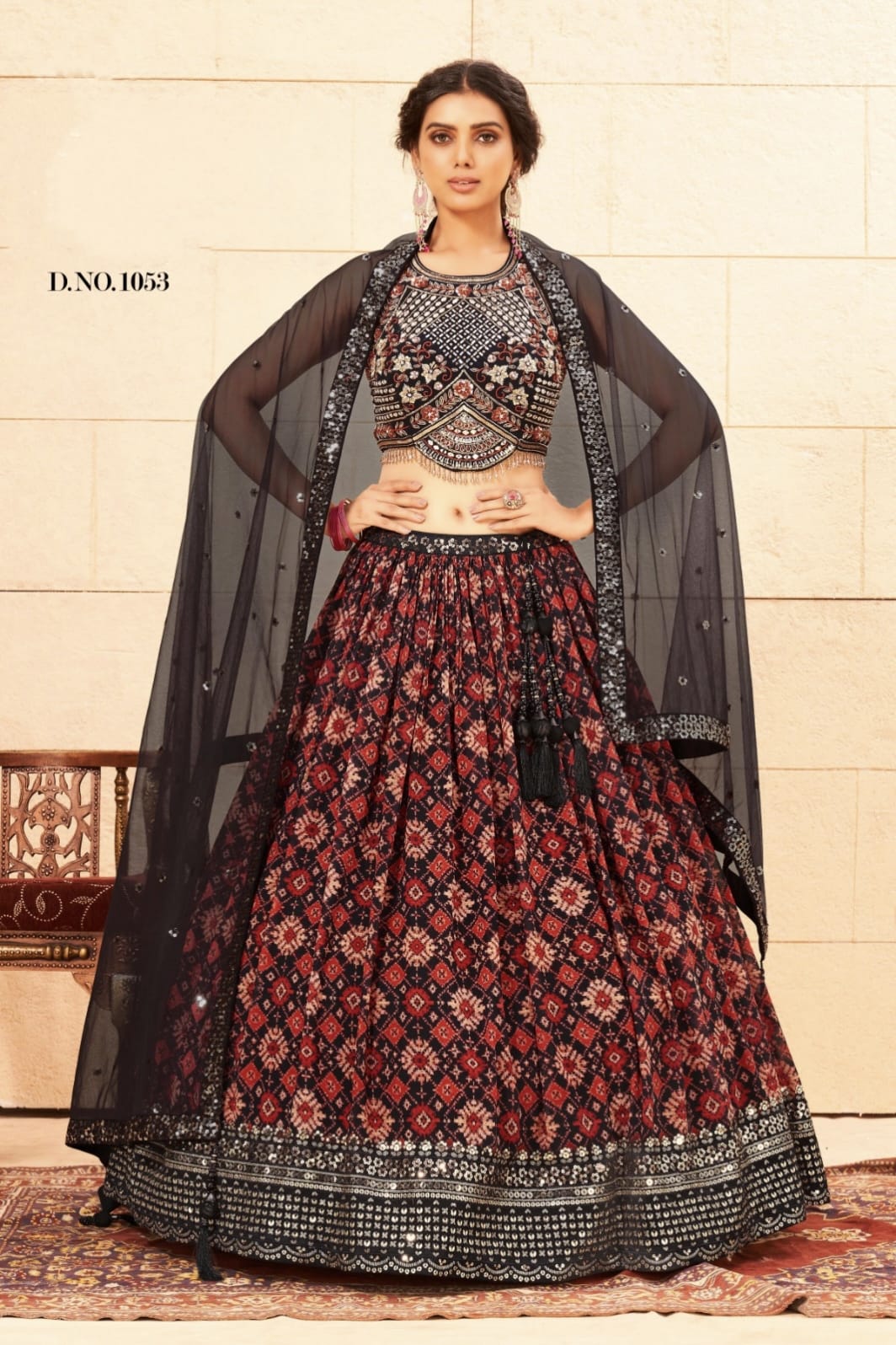 NAYAB BRIDAL WESTERN WEAR LEHENGA D.NO 1053