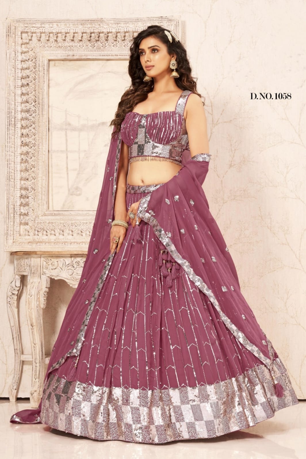 NAYAB BRIDAL WESTERN WEAR LEHENGA D.NO 1058