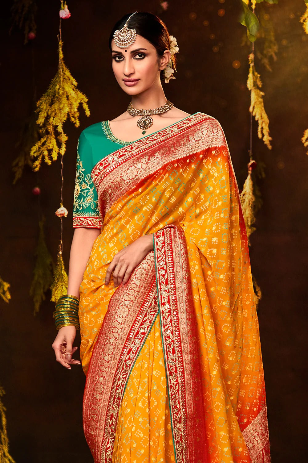 SINDHURI BANDHEJ EXCLUSIVE WEDDING SAREE D.NO 164