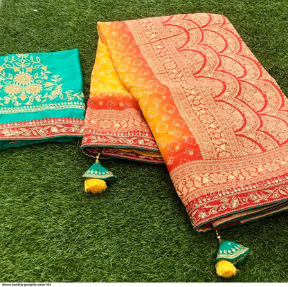SINDHURI BANDHEJ EXCLUSIVE WEDDING SAREE D.NO 164 - Anant Tex Exports Pvt.Ltd.