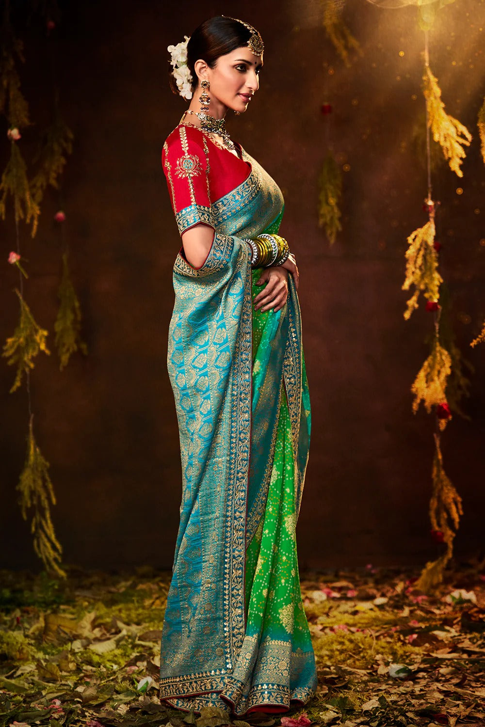 SINDHURI BANDHEJ EXCLUSIVE WEDDING SAREE D.NO 163