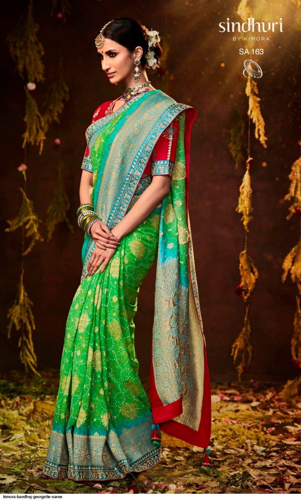 SINDHURI BANDHEJ EXCLUSIVE WEDDING SAREE D.NO 163