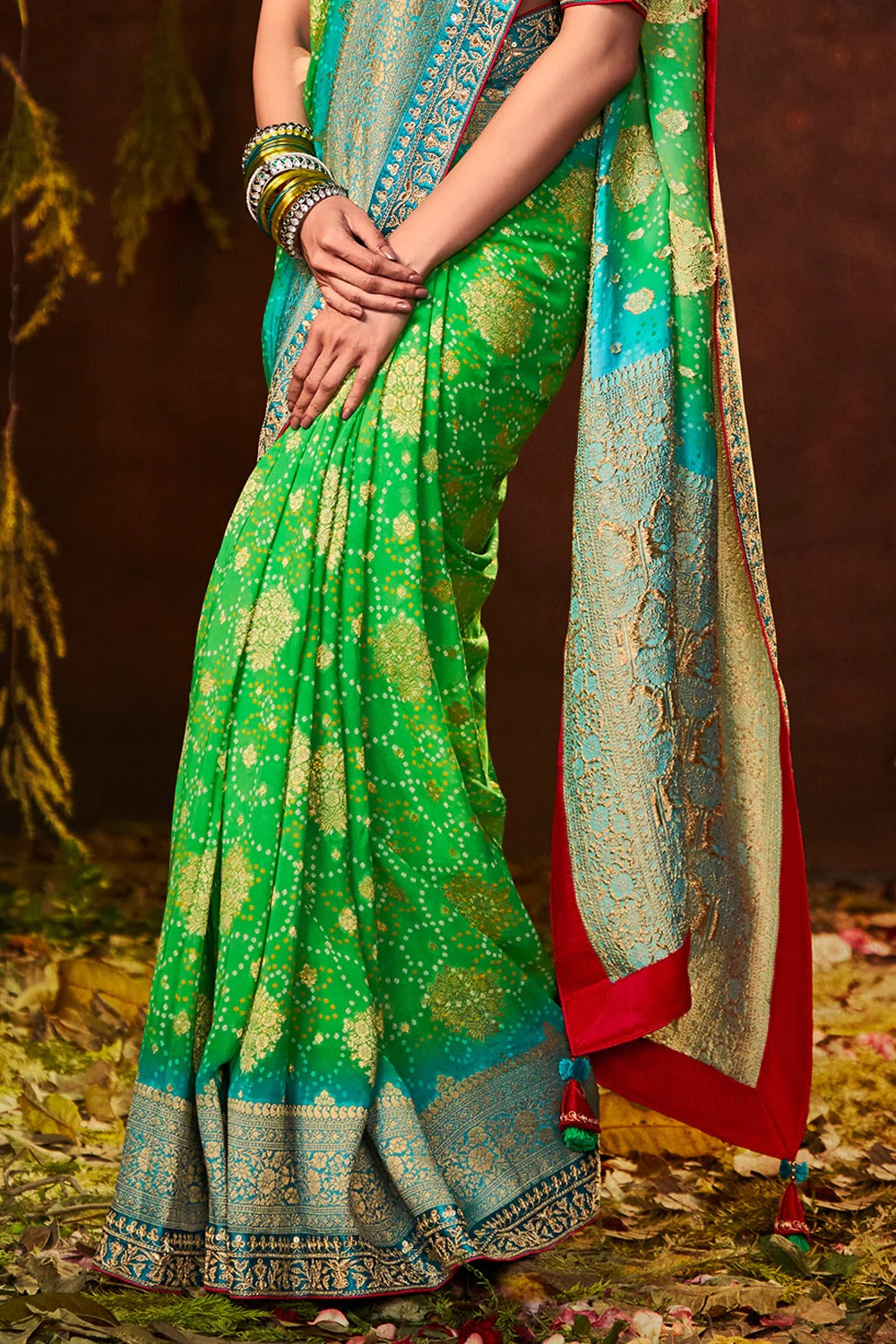 SINDHURI BANDHEJ EXCLUSIVE WEDDING SAREE D.NO 163