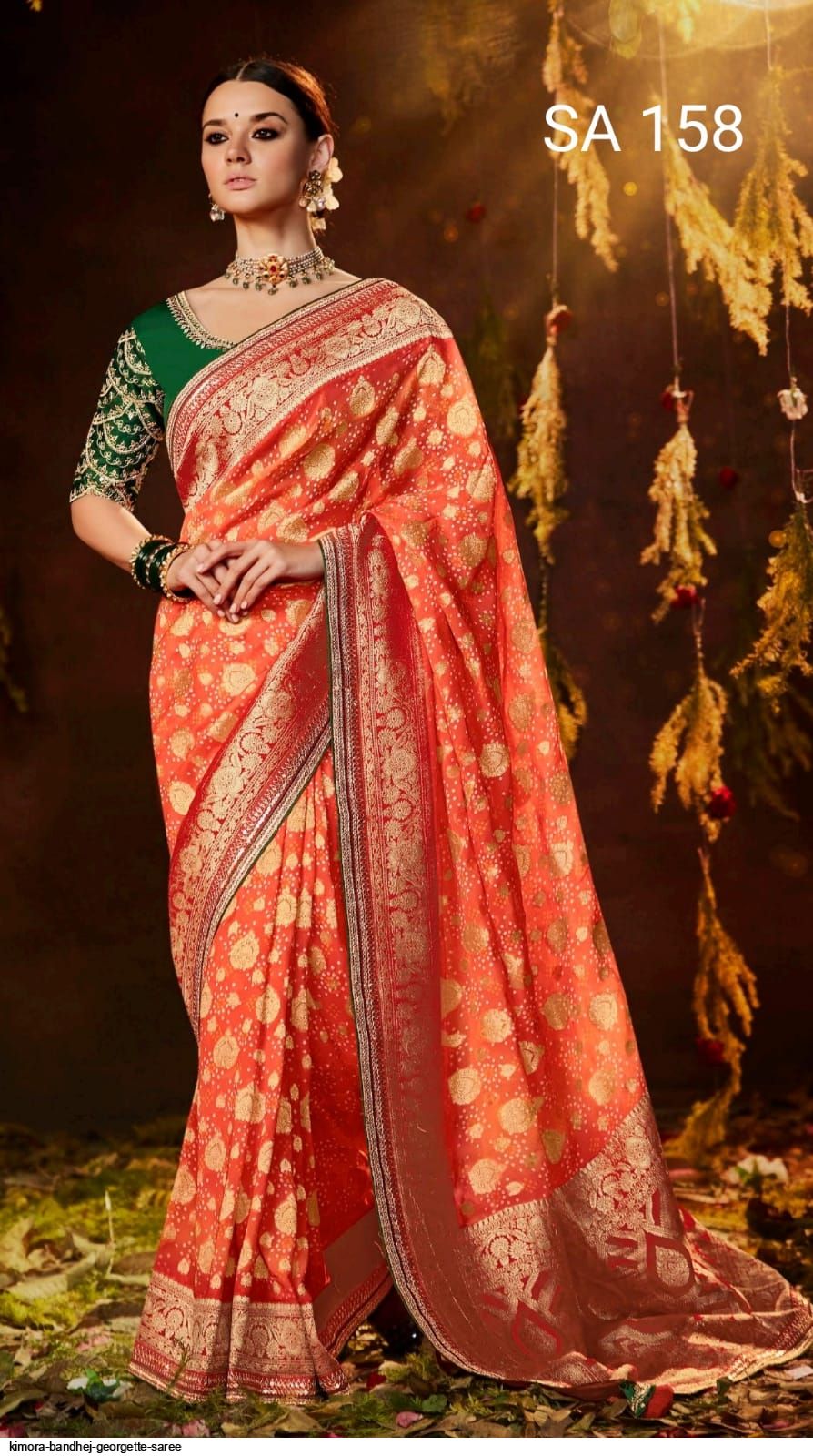 SINDHURI BANDHEJ EXCLUSIVE WEDDING SAREE D.NO 158
