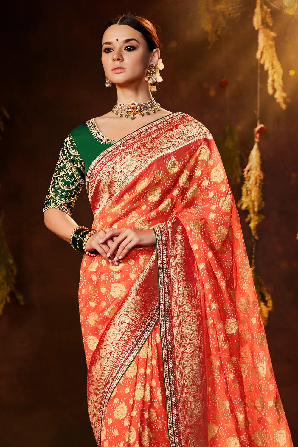 SINDHURI BANDHEJ EXCLUSIVE WEDDING SAREE D.NO 158