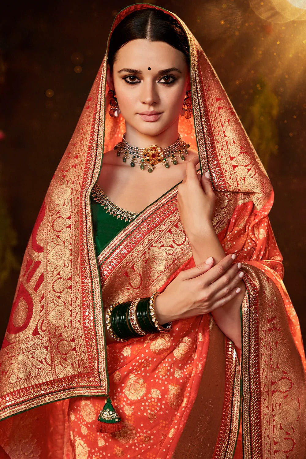 SINDHURI BANDHEJ EXCLUSIVE WEDDING SAREE D.NO 158