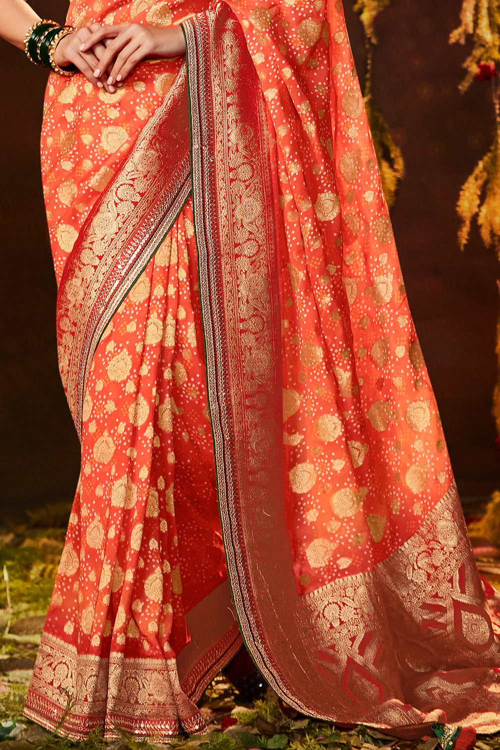 SINDHURI BANDHEJ EXCLUSIVE WEDDING SAREE D.NO 158