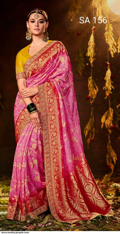 SINDHURI BANDHEJ EXCLUSIVE WEDDING SAREE D.NO 156 - Anant Tex Exports Private Limited