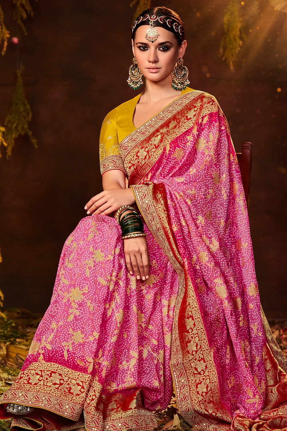 SINDHURI BANDHEJ EXCLUSIVE WEDDING SAREE D.NO 156 - Anant Tex Exports Private Limited