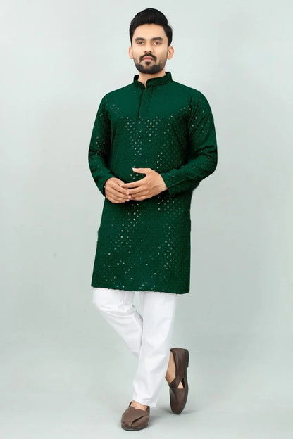 Traditional Chikan Work Kurta Pajama - Anant Exports
