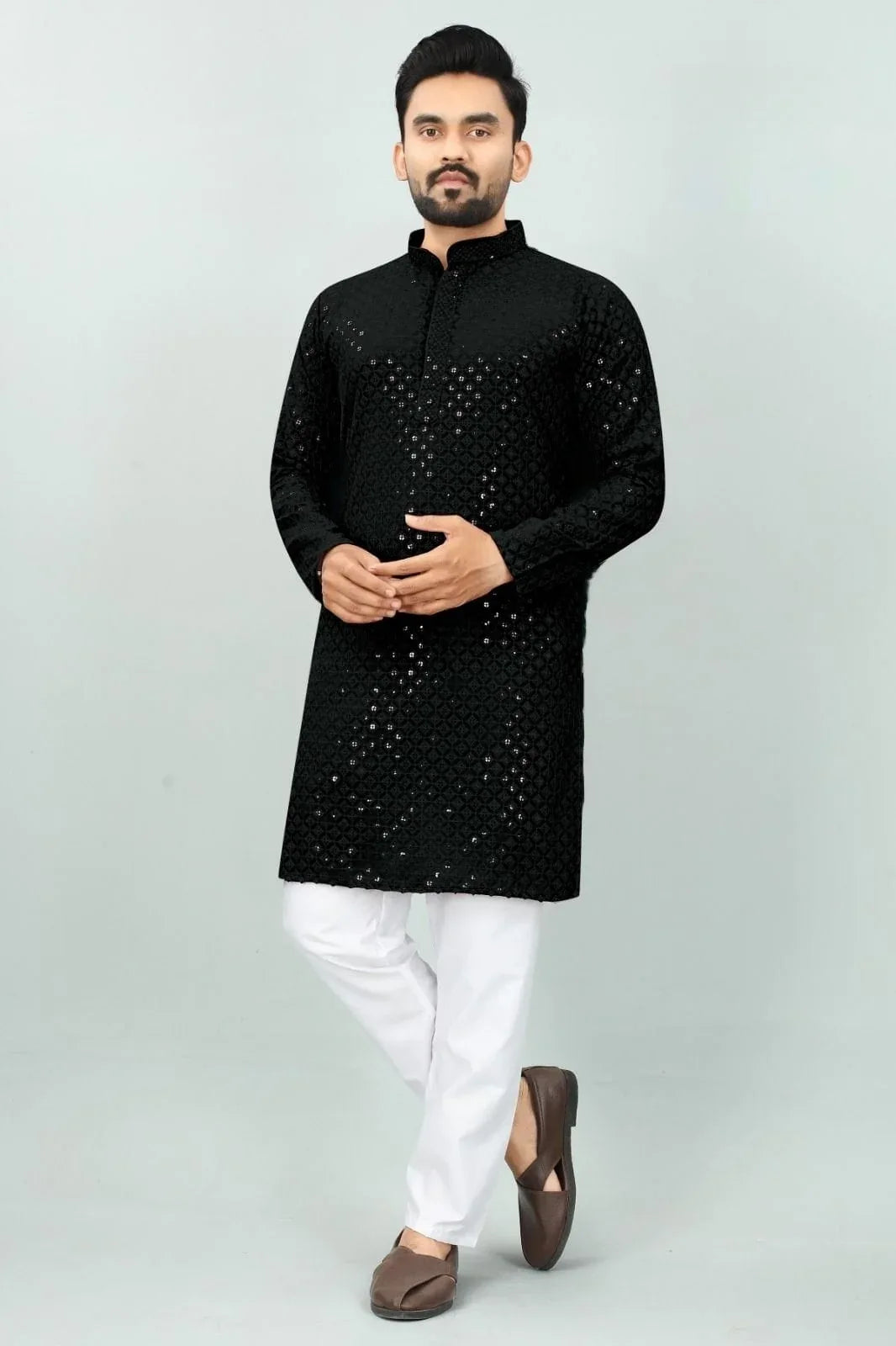 Traditional Chikan Work Kurta Pajama - Anant Exports