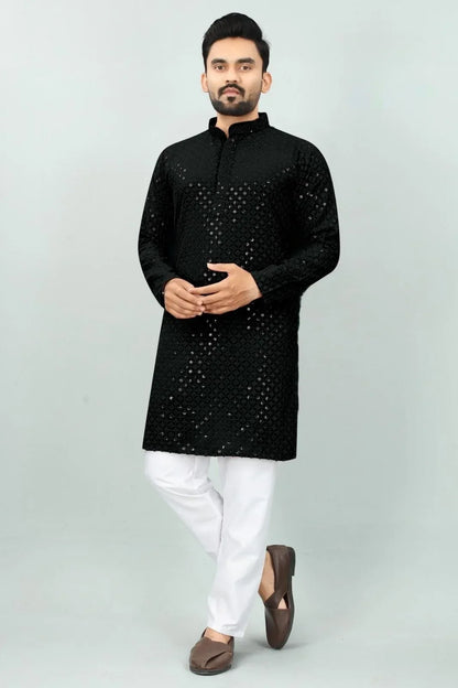 Traditional Chikan Work Kurta Pajama - Anant Exports