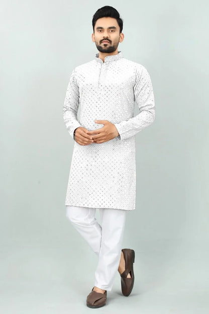 Traditional Chikan Work Kurta Pajama - Anant Exports
