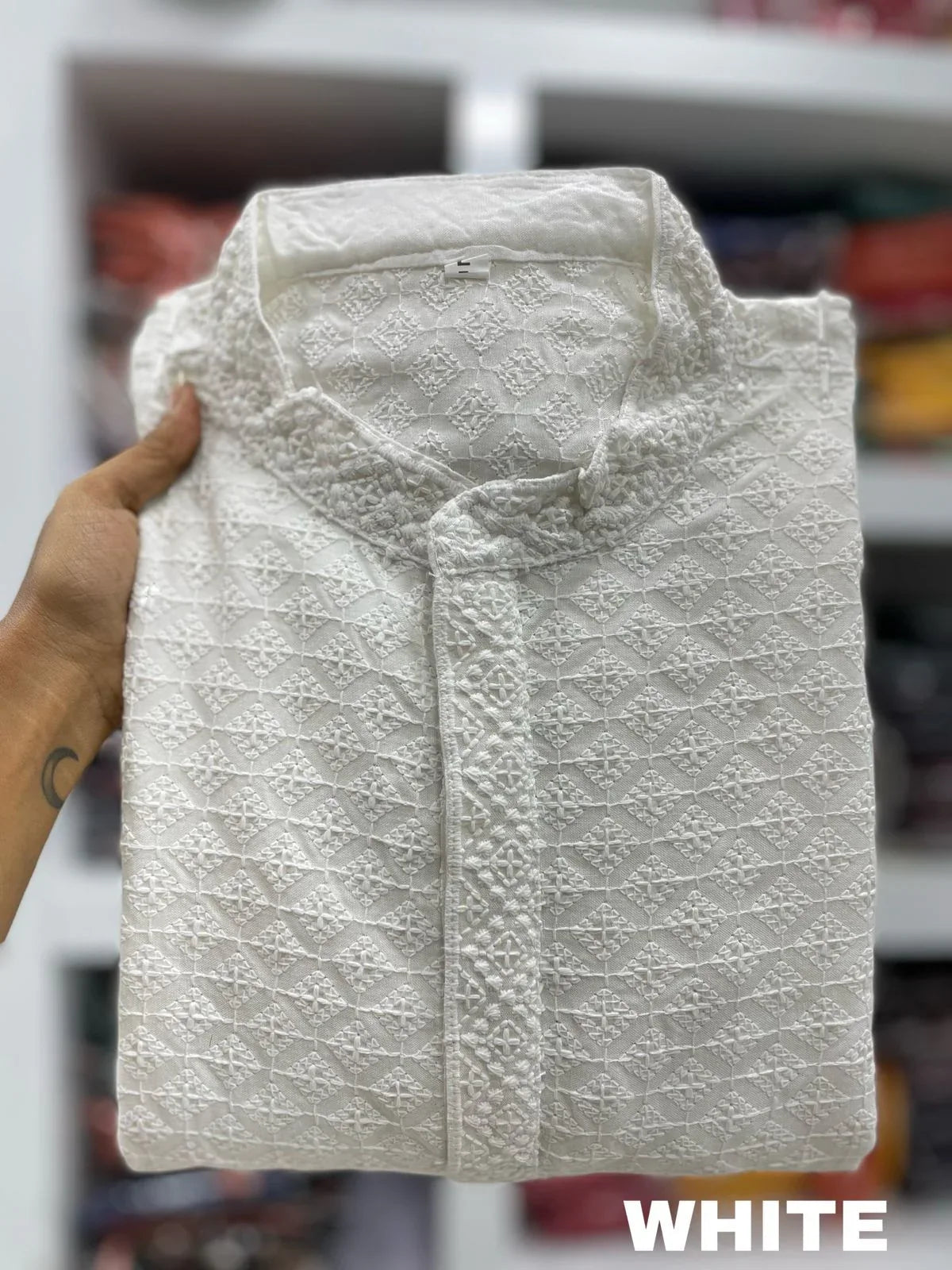 Traditional Chikan Work Kurta Pajama - Anant Exports