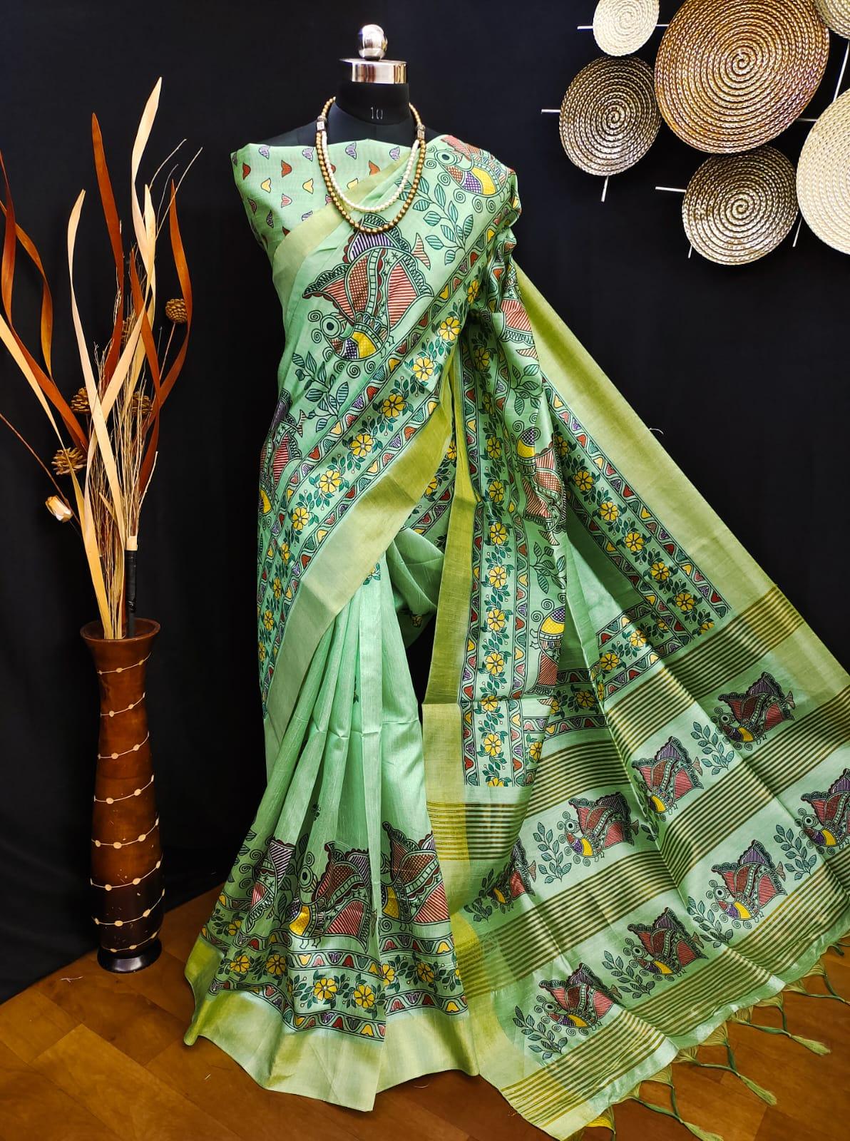 Party Wear Soft Tussar Silk Saree - Anant Exports