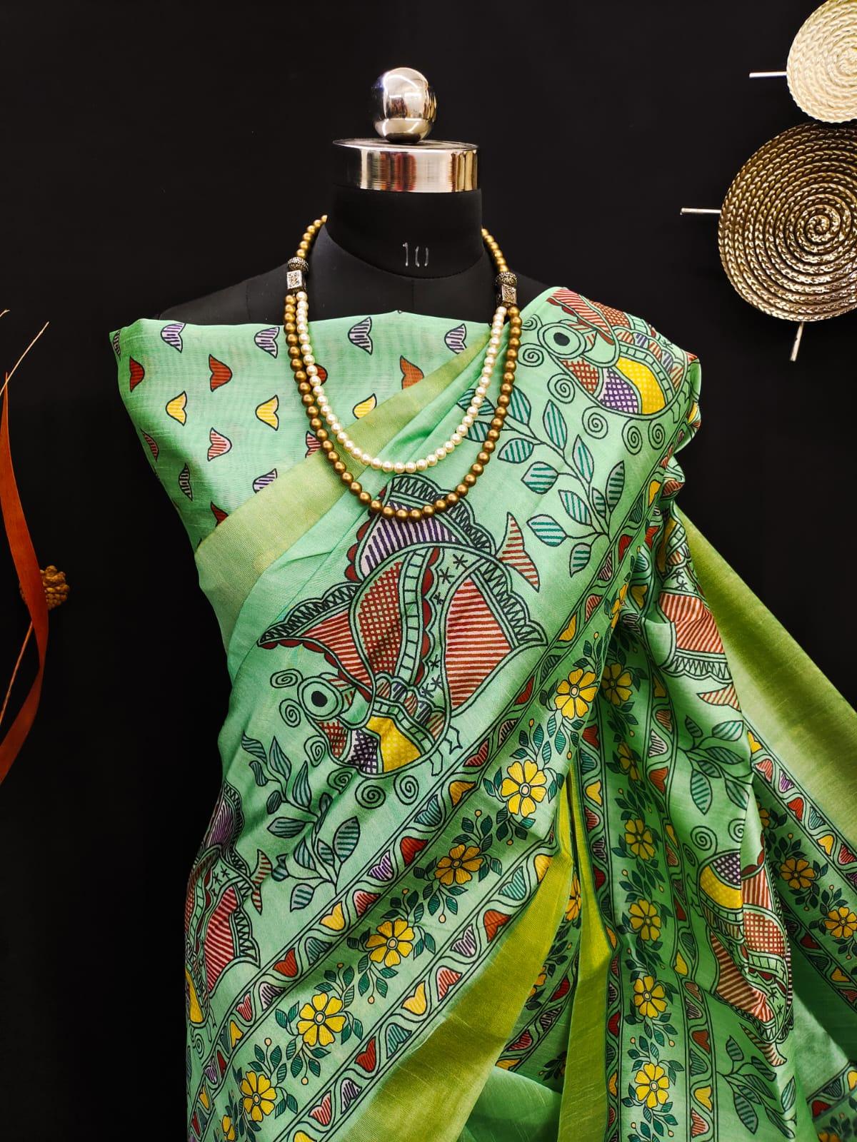 Party Wear Soft Tussar Silk Saree - Anant Exports