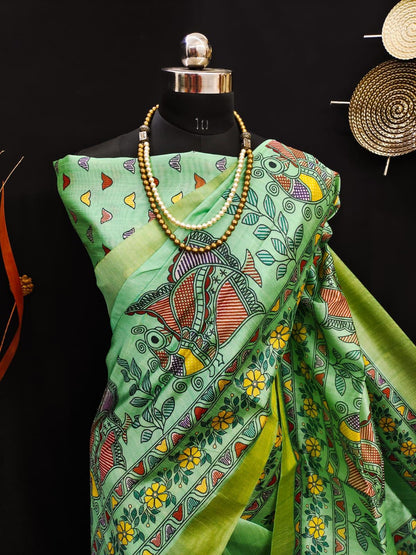Party Wear Soft Tussar Silk Saree - Anant Exports