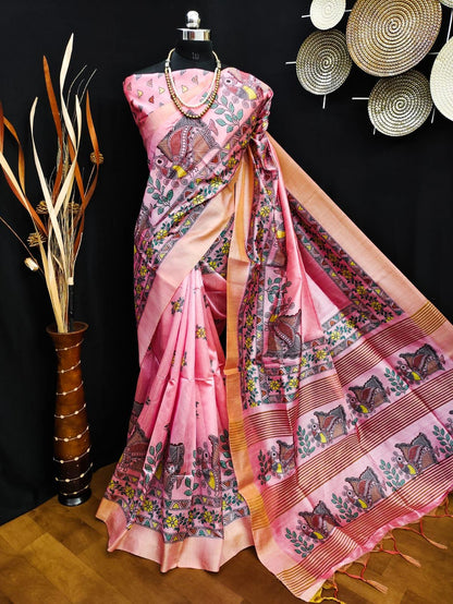 Party Wear Soft Tussar Silk Saree - Anant Exports