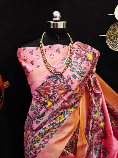 Party Wear Soft Tussar Silk Saree - Anant Exports