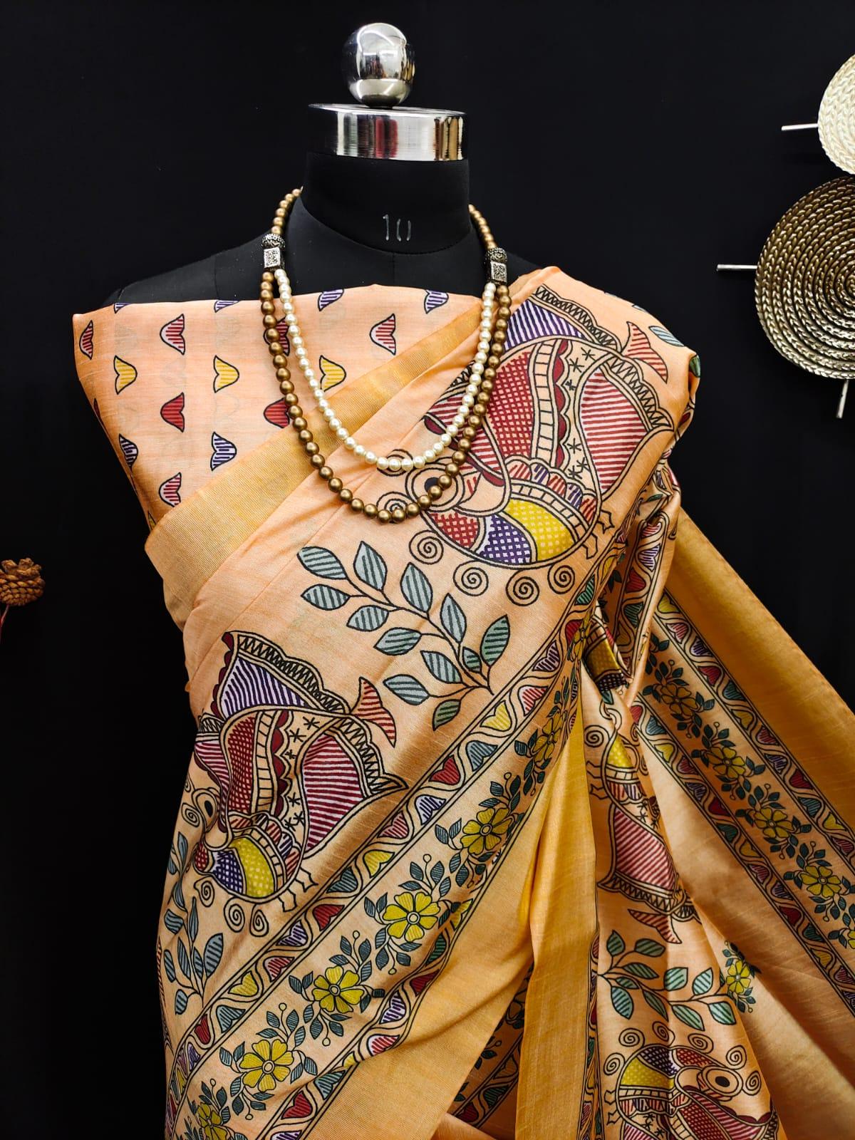 Party Wear Soft Tussar Silk Saree - Anant Exports