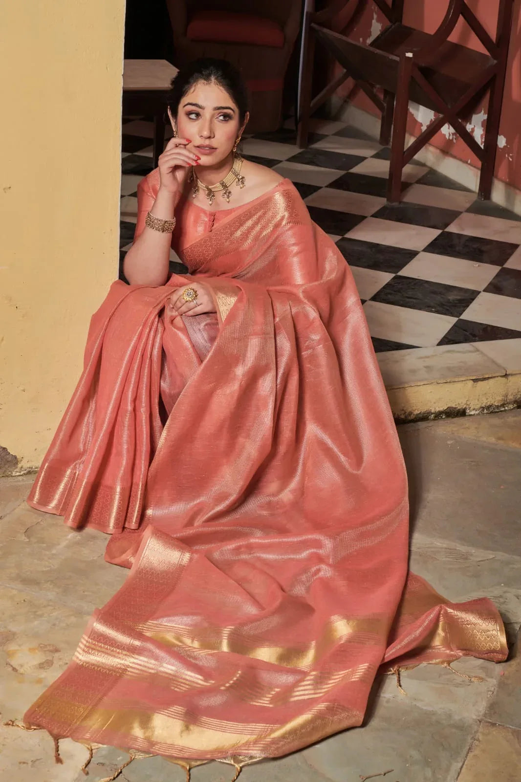 Fancy Wear Silk Weaving Saree - Anant Exports