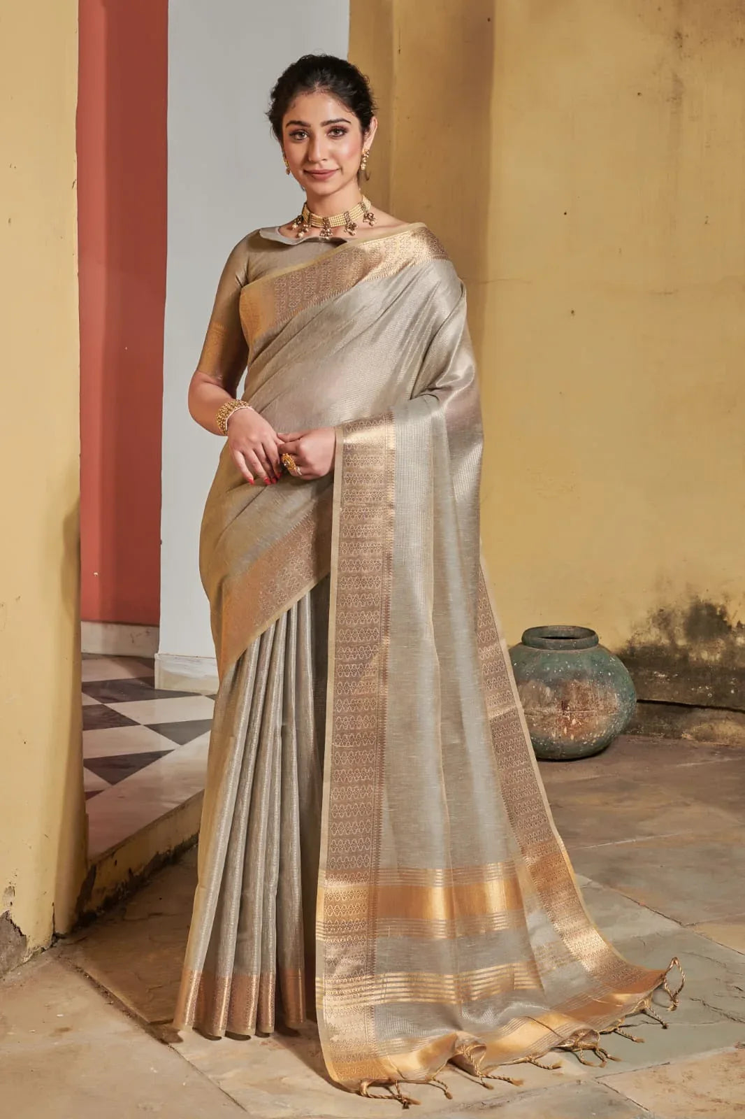 Fancy Wear Silk Weaving Saree - Anant Exports