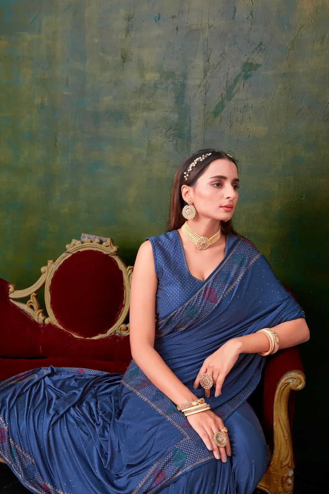 FANCY REGULAR WEAR SWAROVSKI SAREE - Anant Exports
