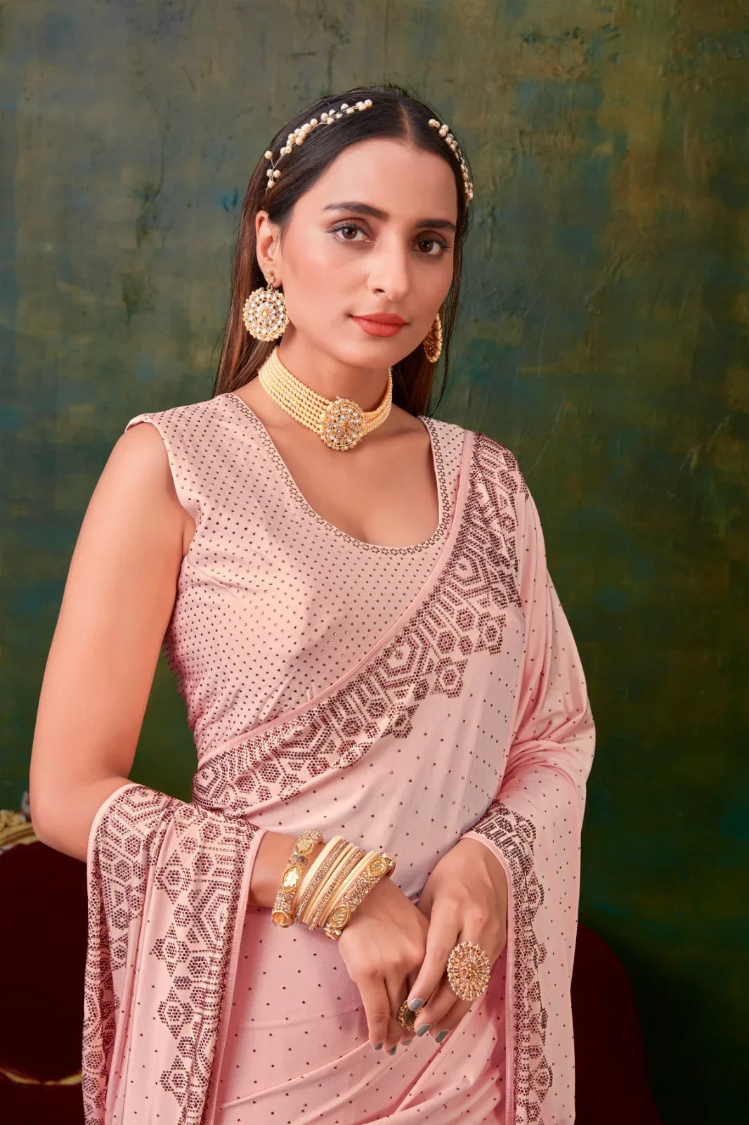 FANCY REGULAR WEAR SWAROVSKI SAREE - Anant Exports
