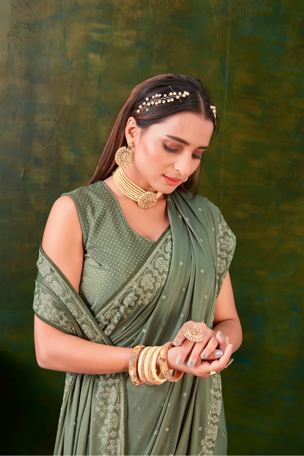 FANCY REGULAR WEAR SWAROVSKI SAREE