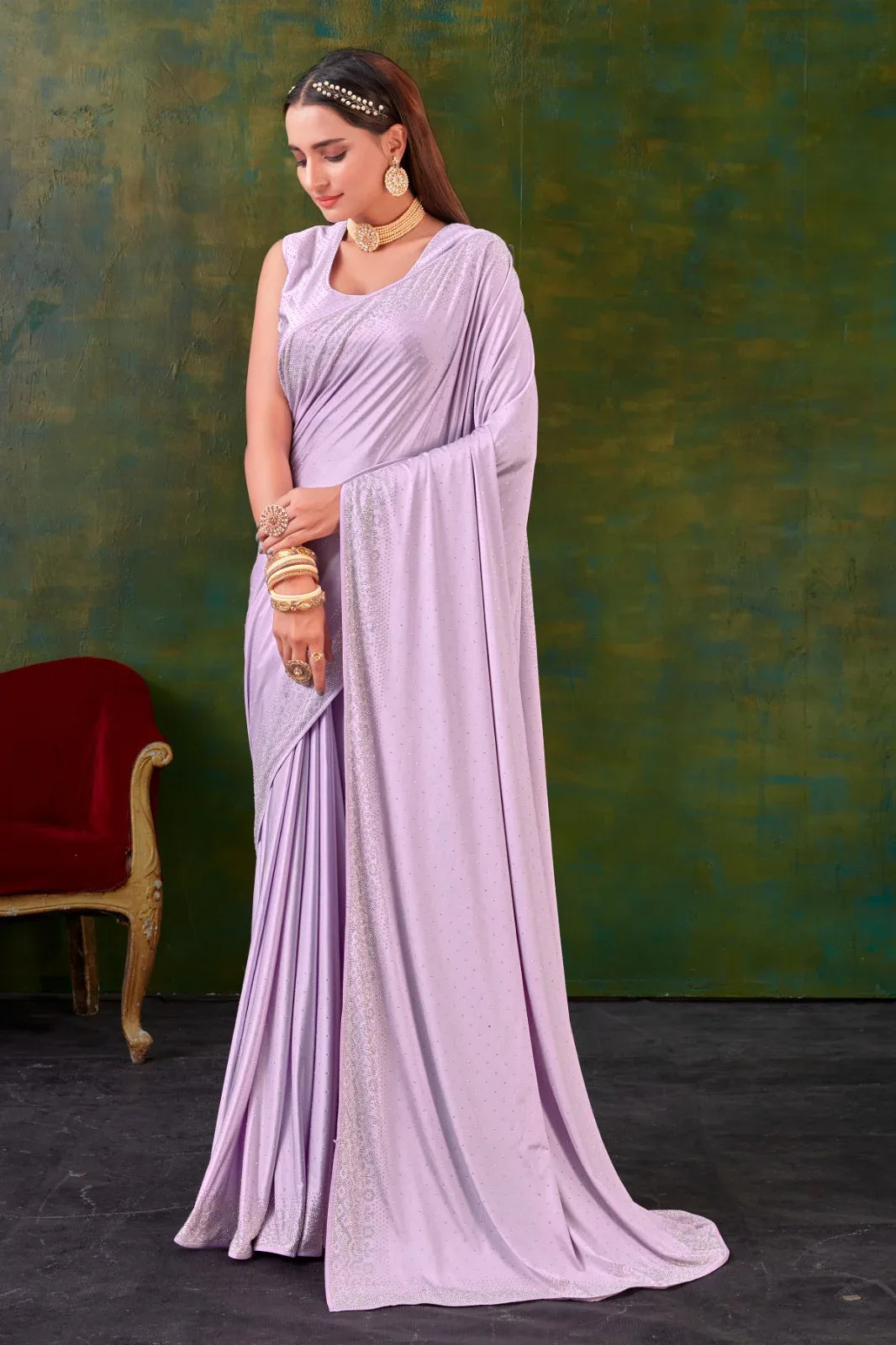 FANCY REGULAR WEAR SWAROVSKI SAREE - Anant Exports