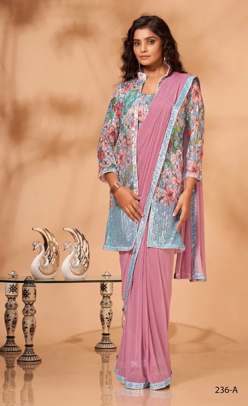 PARTY WEAR READYMADE SAREE D.NO 236-A - Anant Exports