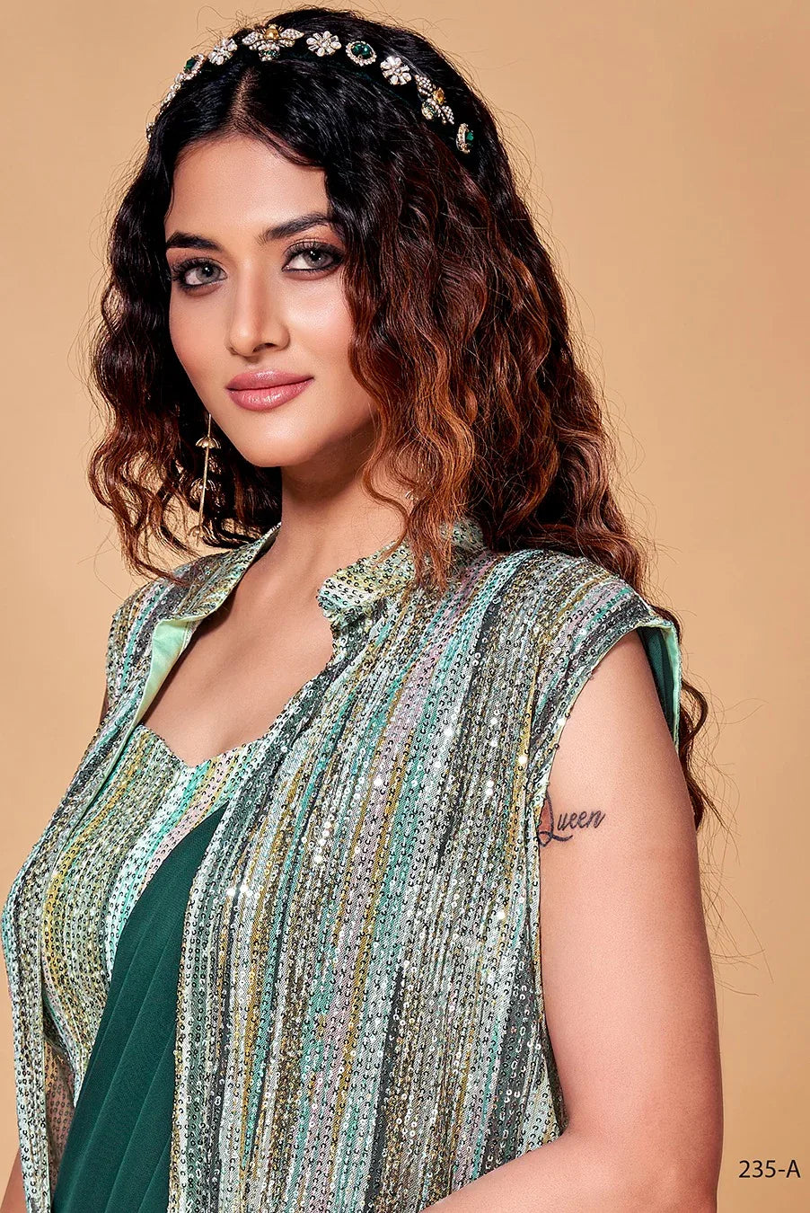 PARTY WEAR READYMADE SAREE D.NO 235-A - Anant Exports