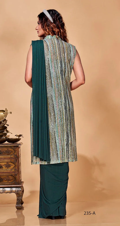 PARTY WEAR READYMADE SAREE D.NO 235-A - Anant Exports