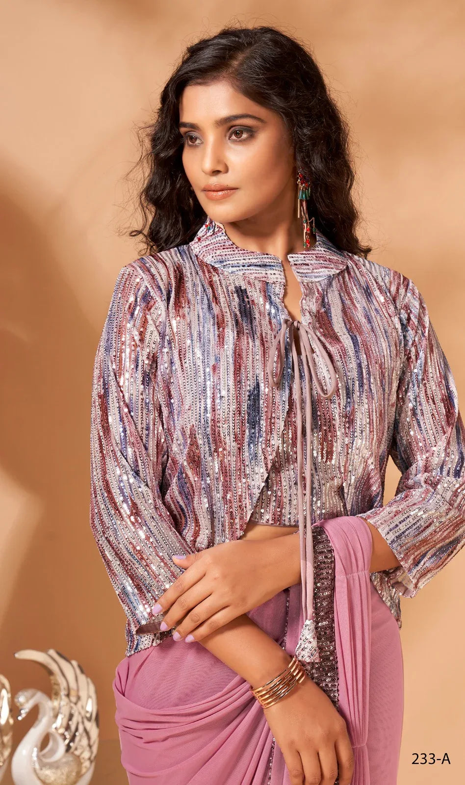 PARTY WEAR READYMADE SAREE D.NO 233-A - Anant Exports