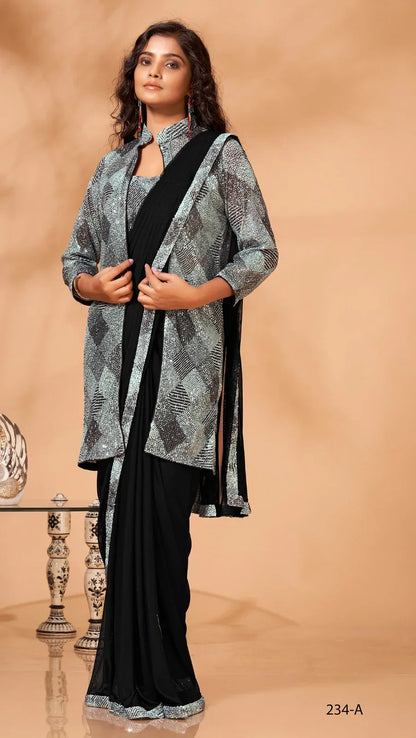 PARTY WEAR READYMADE SAREE D.NO 234-A - Anant Exports