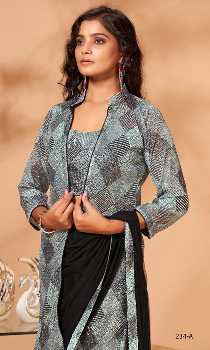 PARTY WEAR READYMADE SAREE D.NO 234-A - Anant Exports