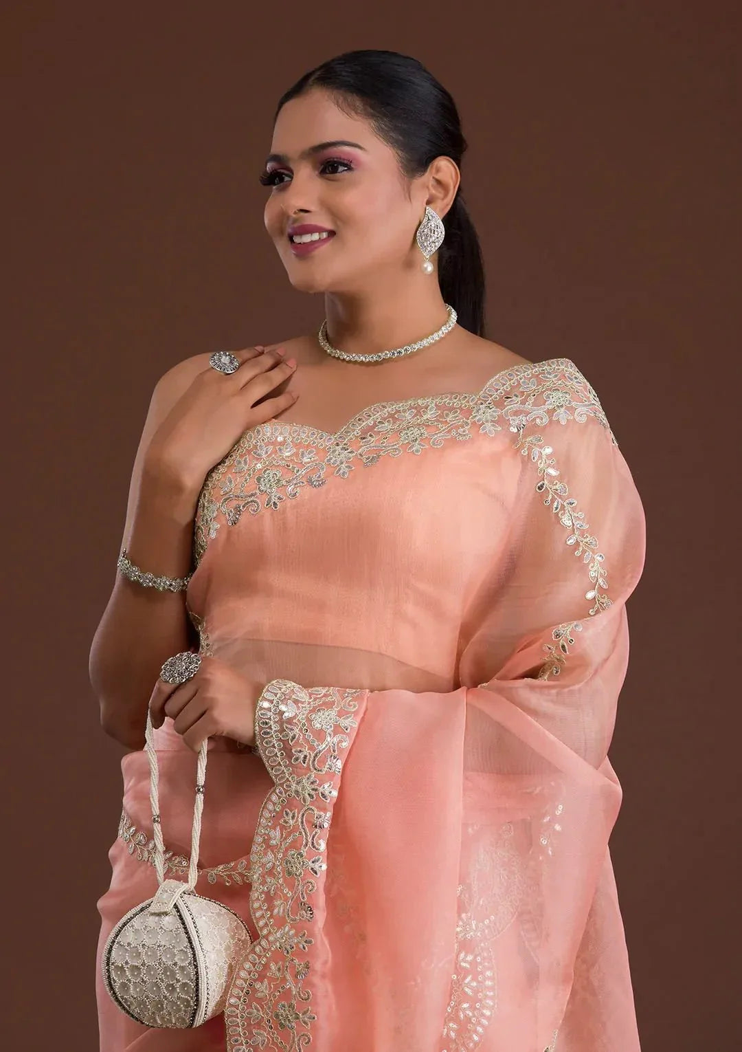 Mohini Heavy Orgenza silk Saree - Anant Exports