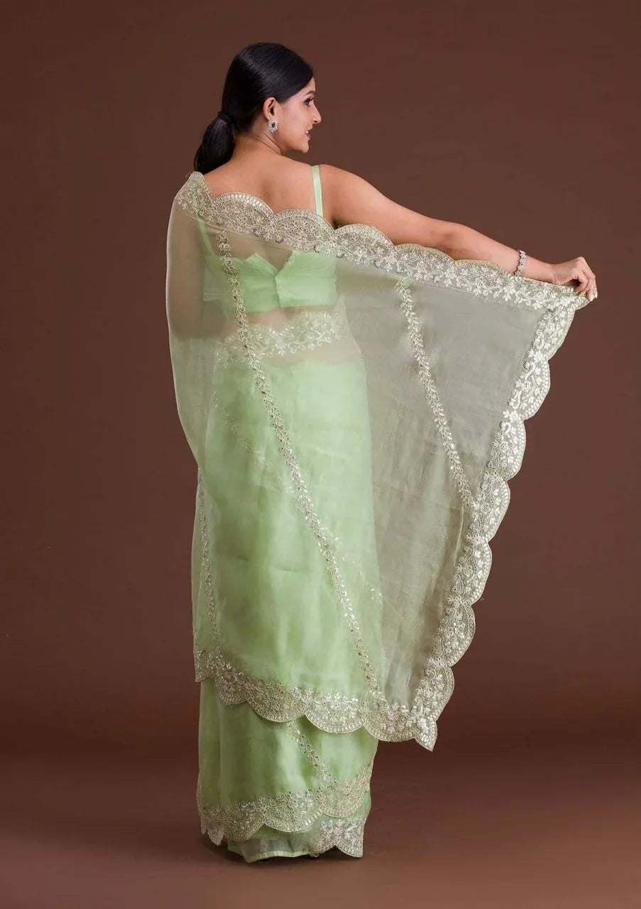 Mohini Heavy Orgenza silk Saree - Anant Exports