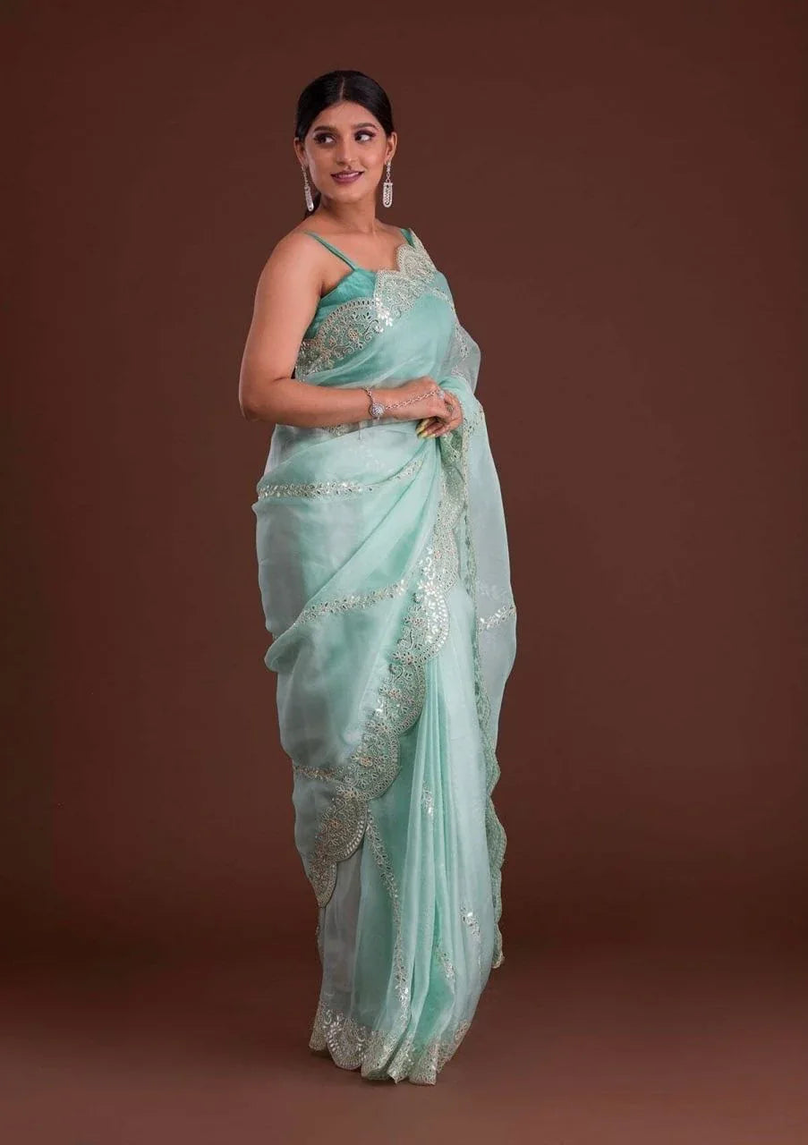 Mohini Heavy Orgenza silk Saree - Anant Exports