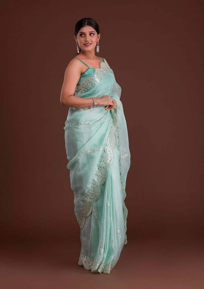 Mohini Heavy Orgenza silk Saree - Anant Exports