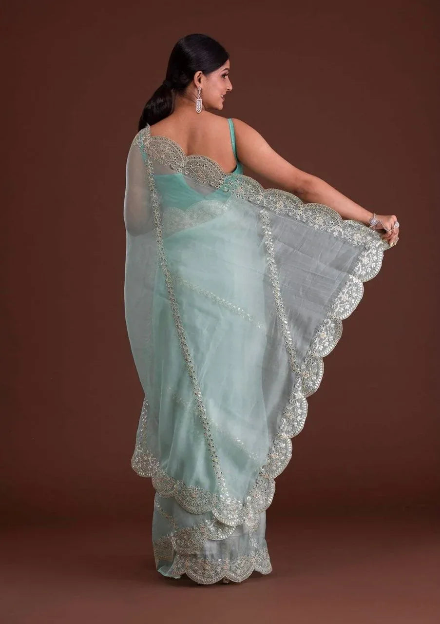 Mohini Heavy Orgenza silk Saree - Anant Exports