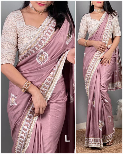 Party Wear Simran Silk Saree - Anant Exports