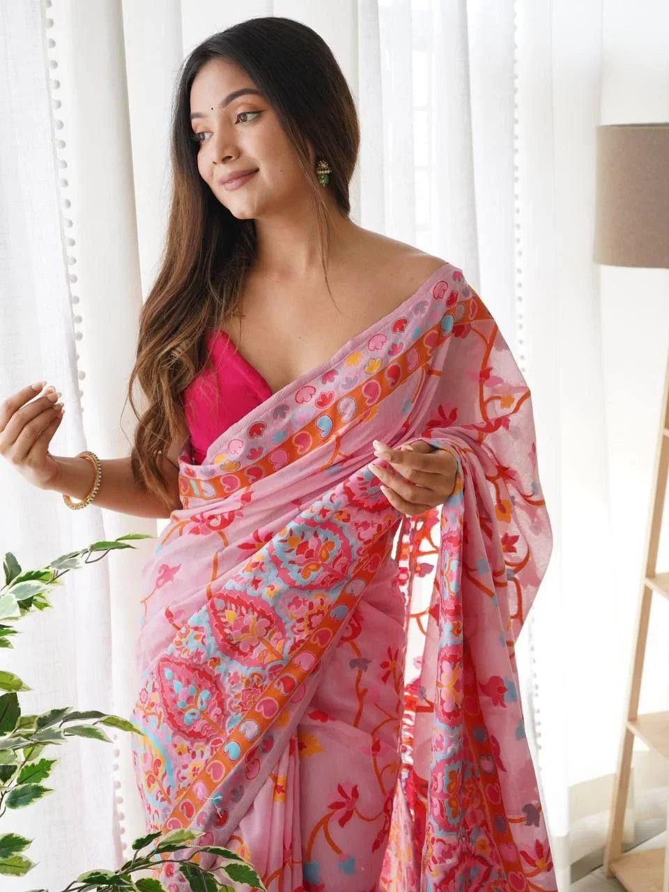 Kashmiri Pasmina Kachi Work Saree - Anant Exports