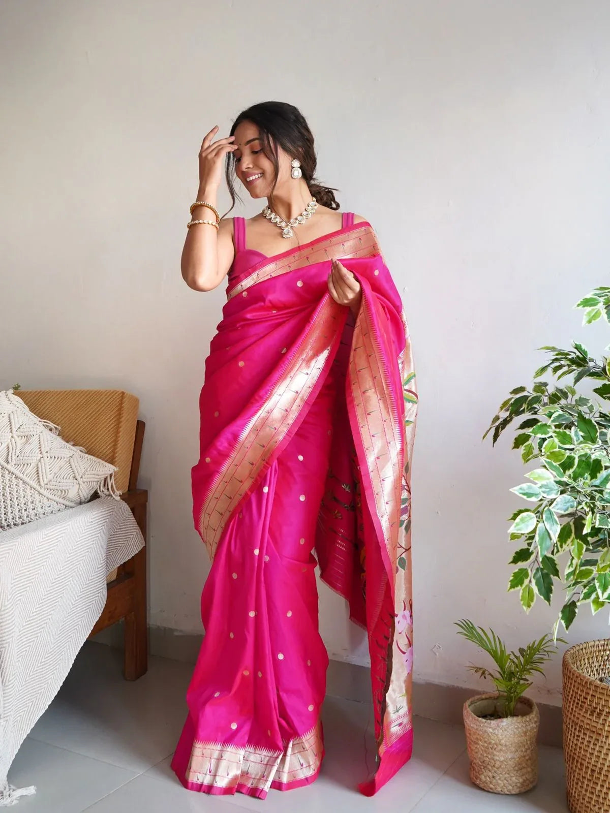 Party Wear Pure Zari Weaving Saree - Anant Exports